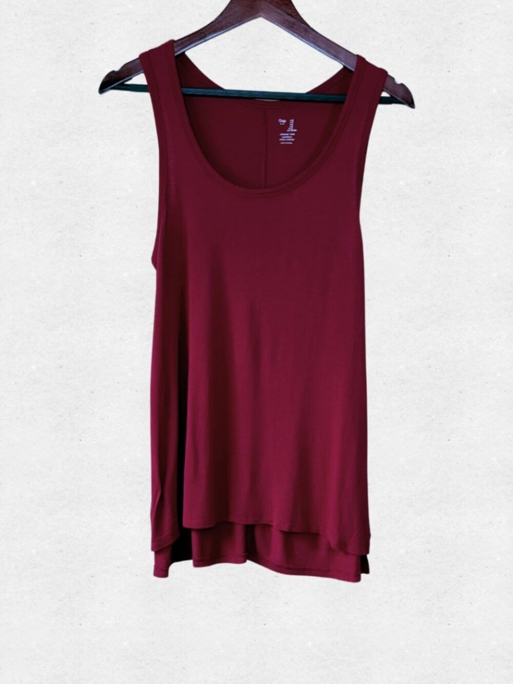 Gap Legging Tank Camisole Top Small Burgundy Garnet Red Flowy Yoga Workout Gym